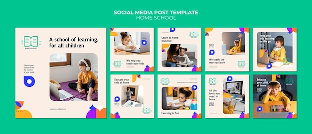Home schooling social media posts