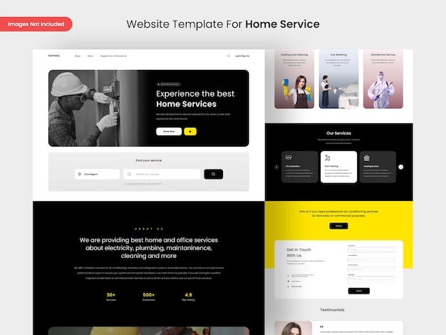 PSD home service website page design template