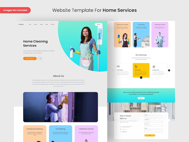 Home services website page design template