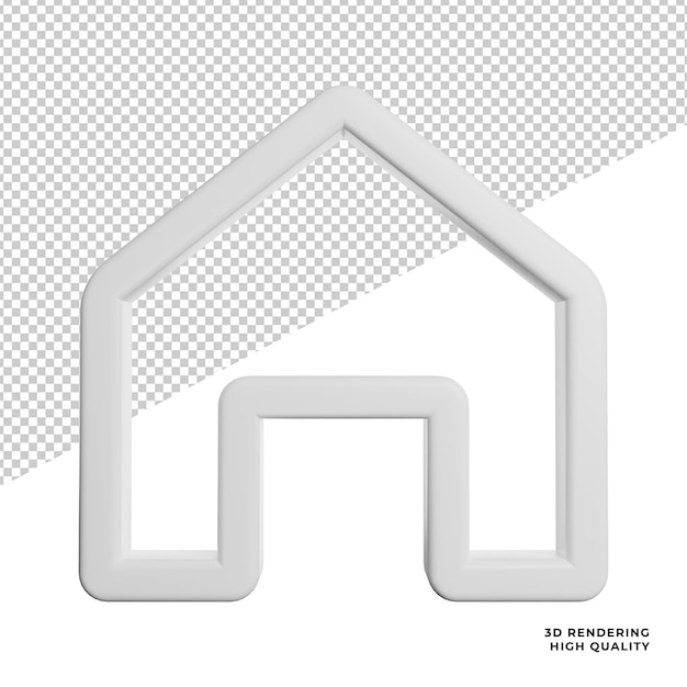 Home Sign Social Media front view icon 3d rendering illustration on transparent background