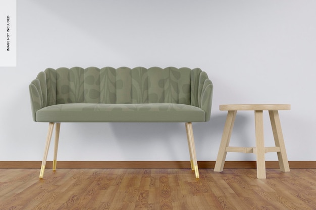 Home sofa mockup, vista frontale