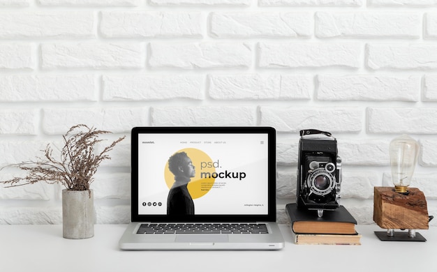 PSD home spaces still life mockup