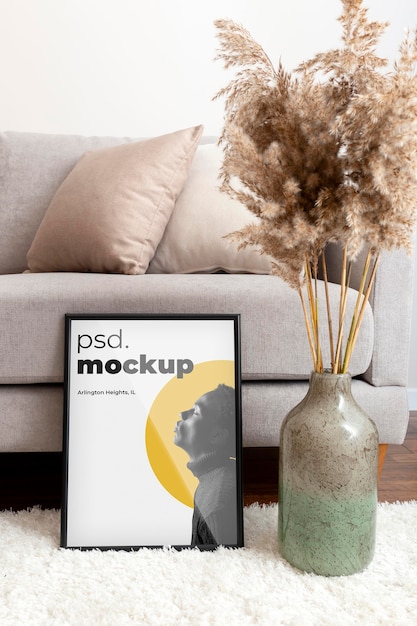 PSD mockup di still life di spazi domestici