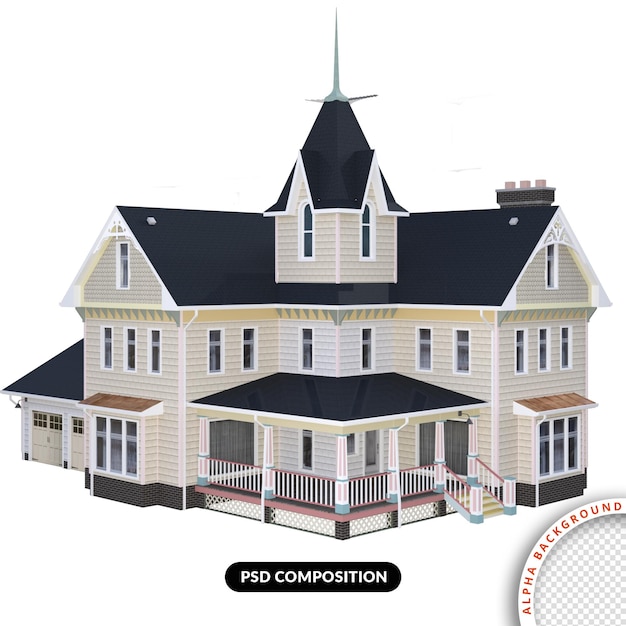 Home sweet home 3d isolated rendering premium psd