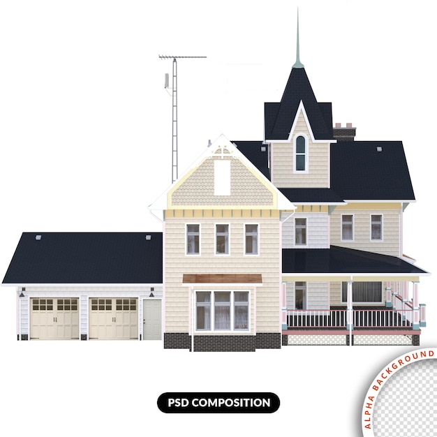 ホーム スイート ホーム 3 d 分離レンダリング プレミアム psd