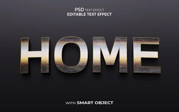 Home teksteffect bewerkbaar teksteffect 3d-stijl mockup teksteffect