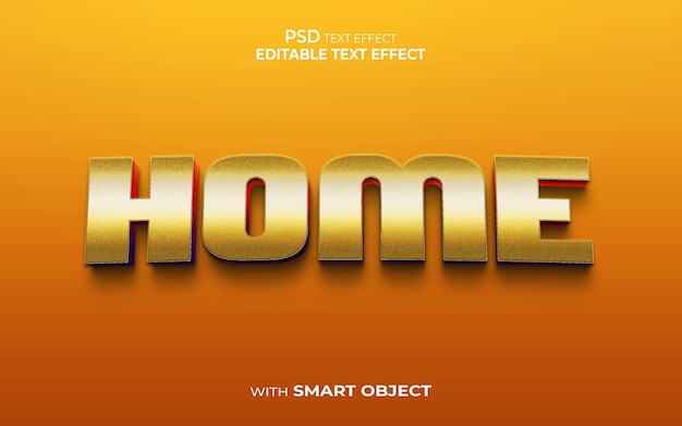 PSD home text effect editable text effect 3d style mockup text effect