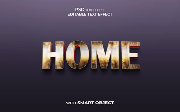 Home text effect editable text effect 3d style mockup text effect