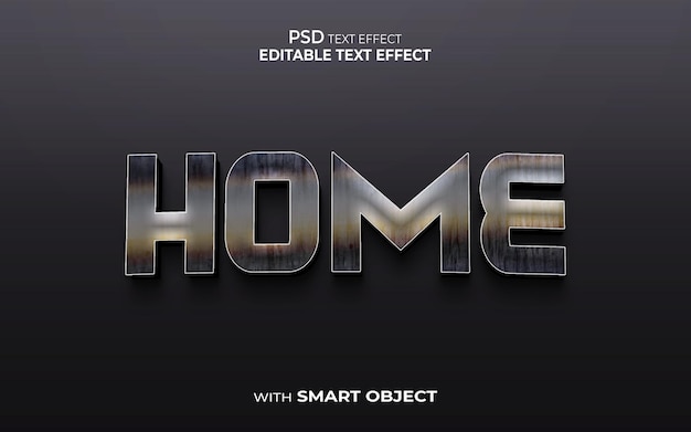 Home text effect editable text effect 3d style mockup text effect