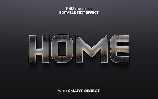 PSD home text effect editable text effect 3d style mockup text effect