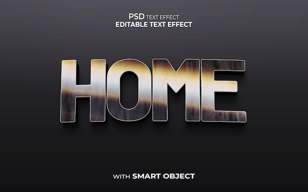 Home text effect editable text effect 3d style mockup text effect