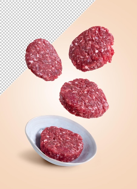 PSD mockup di hamburger fatti in casa che cade in una ciotola