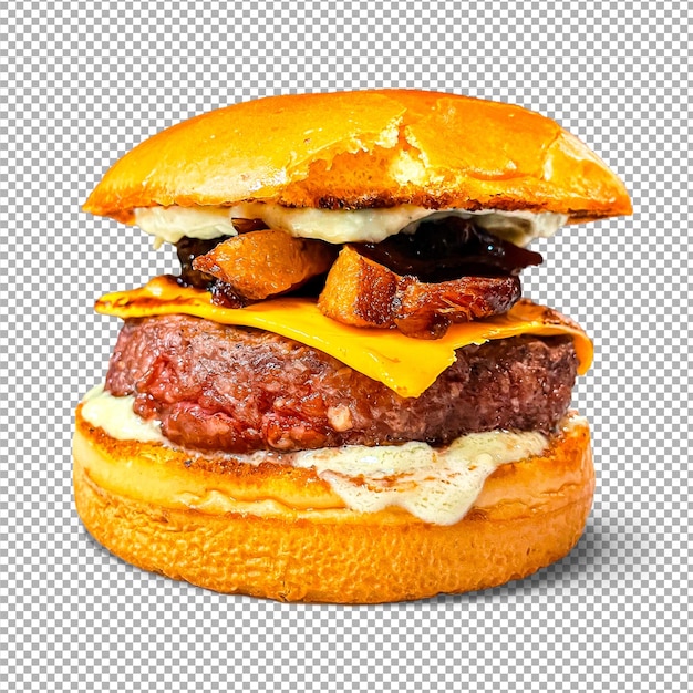 PSD homemade craft style cheeseburger isolated