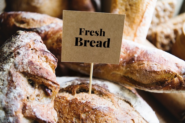 PSD idea di ricetta di fotografia di cibo di pane fresco fatto in casa