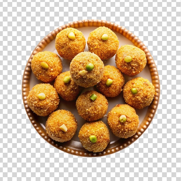 homemade ladoo traditional indian sweets for diwali isolated on transparent background