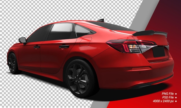 PSD honda civic rs red sport car isolated background