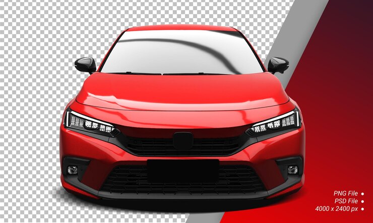 PSD honda civic rs rode sportwagen geïsoleerde achtergrond