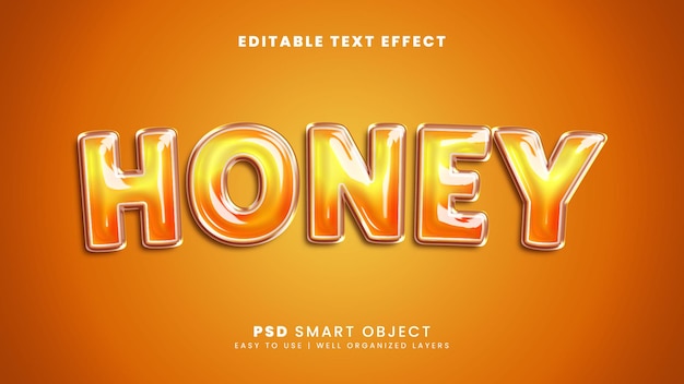 Honey 3d editable text effect template