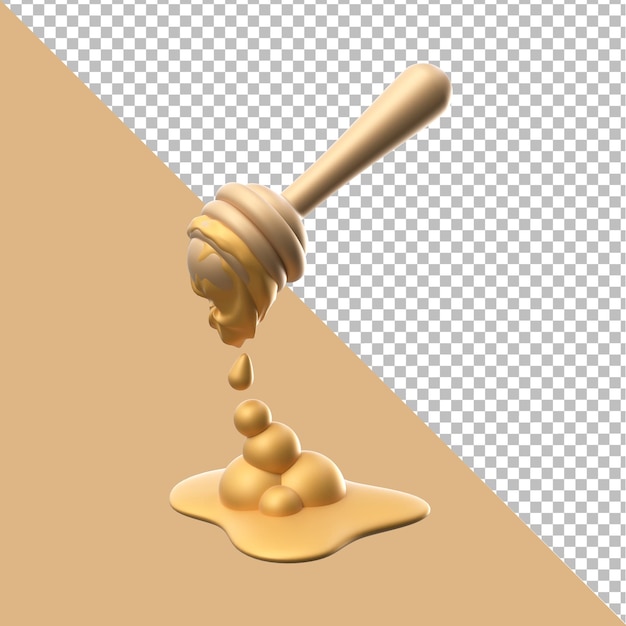 honey 3d rendering with editable background