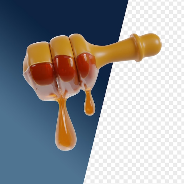 Honey and Bee 3d icons render clipart for UI UX landing page illustration or buttons