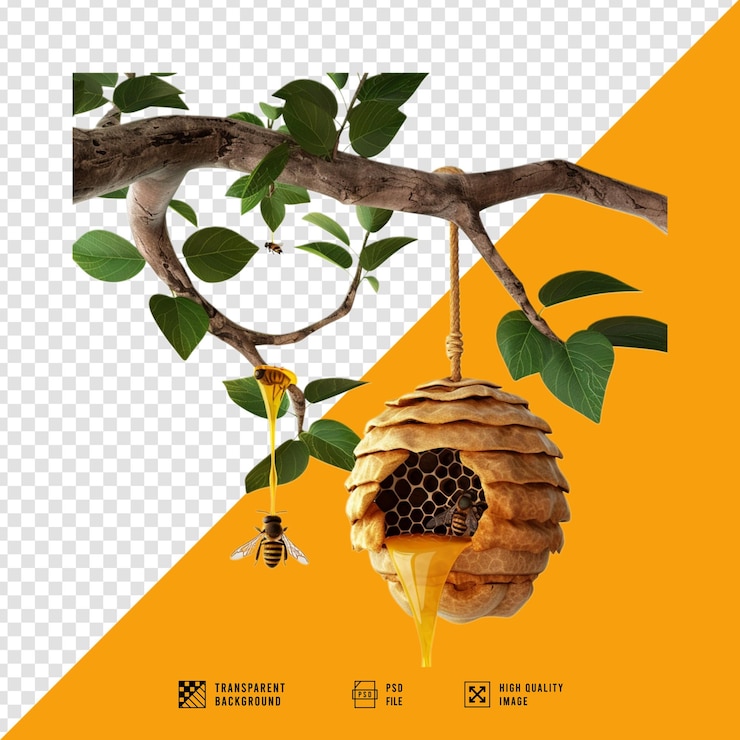 PSD honey bee hive images without hd quality background
