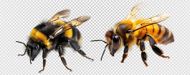 Honey bee isolated on transparent background bumblebee png generative ai