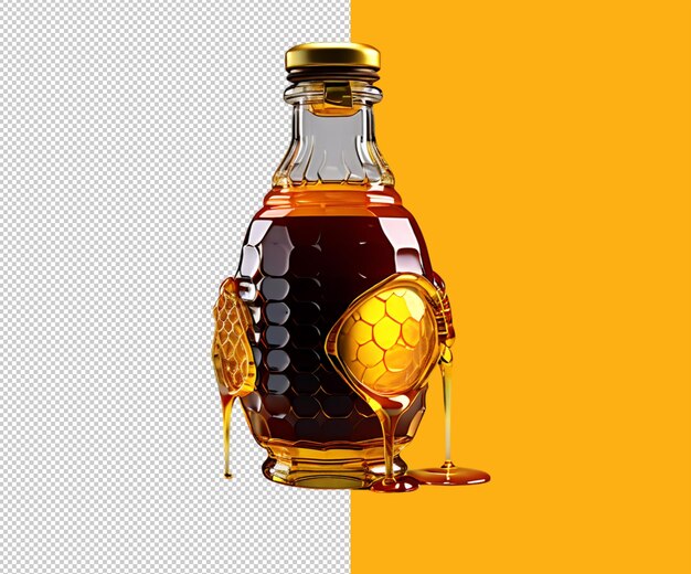 PSD honey bottle 3d render designs