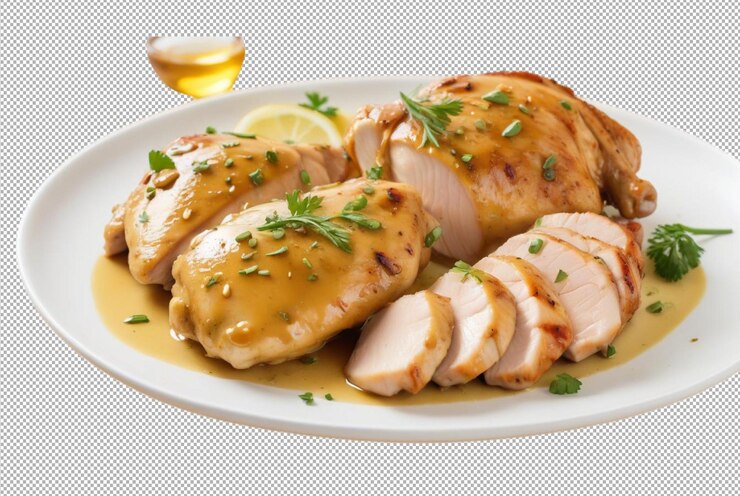 PSD honey dijon chicken with crispy golden roasted potatoe