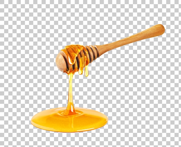 Honey dipper isolated organic product from the nature for healthy with traditional style png transparency