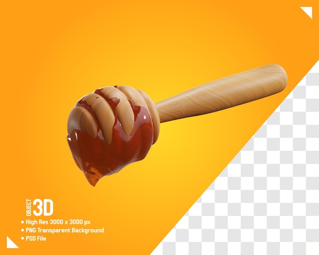 PSD honey dipper realistic 3d icon illustration