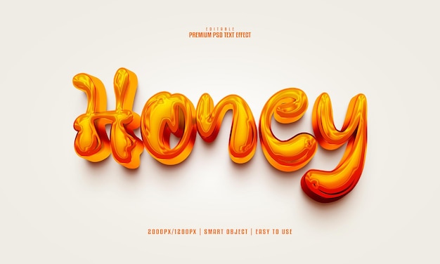 Honey editable premium psd text effect