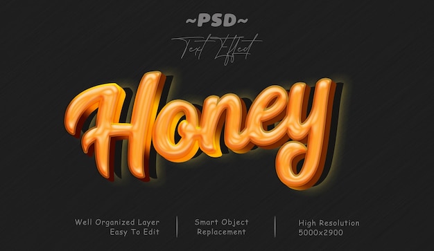 Honey editable psd text effect