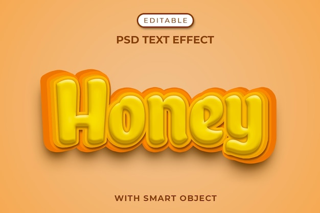 PSD honey editable text effect template