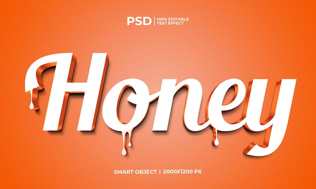 PSD honey editable text effect