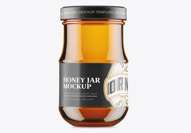 Honey glass jar mockup
