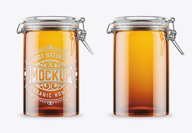 PSD honey glass jar mockup