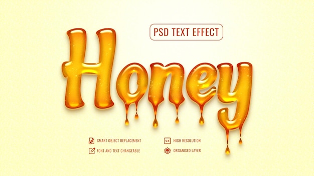 Honey glossy editable 3d text effect