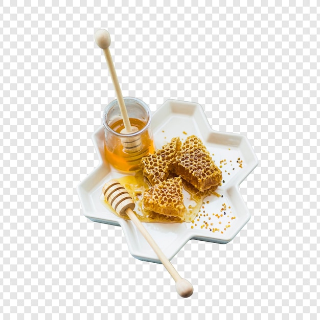 透明な背景に孤立した蜂蜜