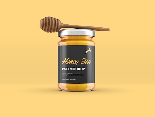 Honey jar mockup in geïsoleerd