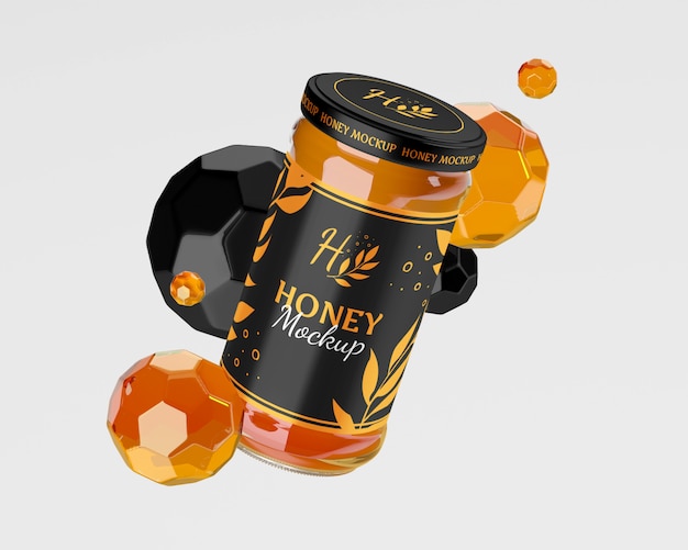 PSD honey jar mockup