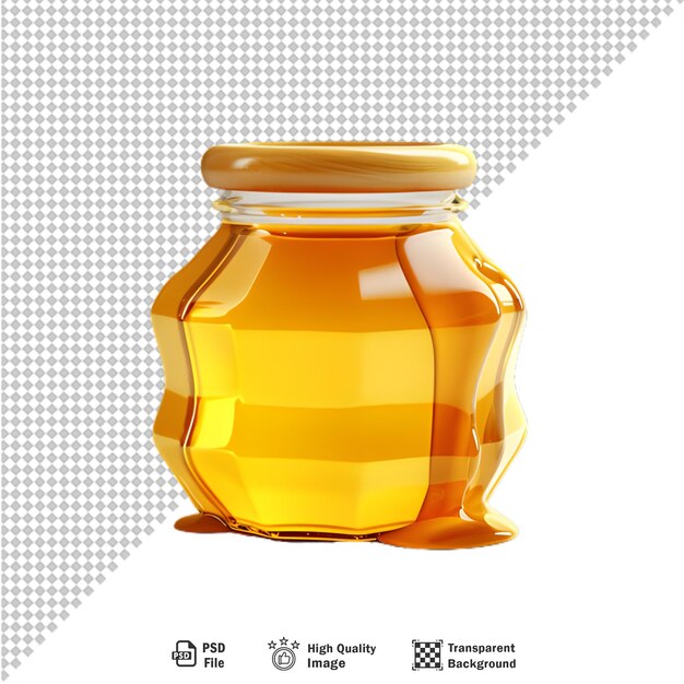 Honey jar packaging glass bottle isolated on transparent background