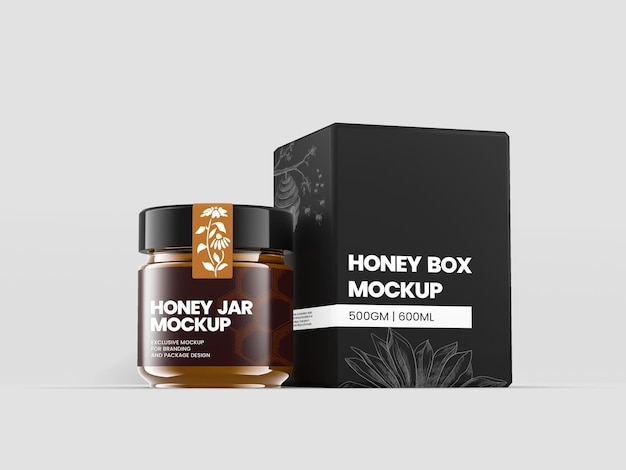 Honey product packaging mockup