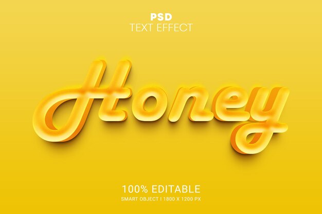 Смарт-объект honey psd с редактируемым текстовым эффектом