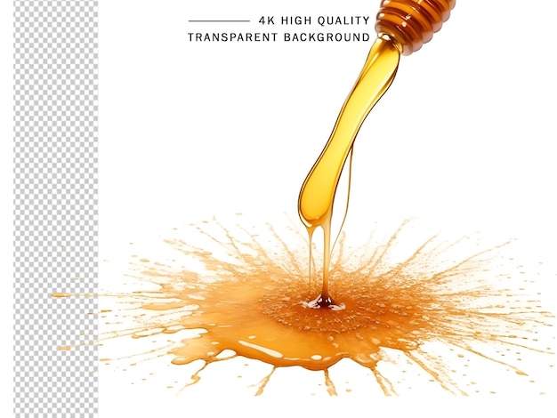 PSD honey splash and splatter transparent background