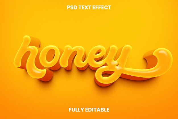 Honey Text Effect PSD - Editable Graphic Design
