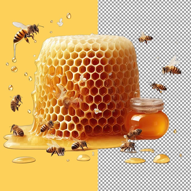 PSD Фон пчелы в изолированной пнг