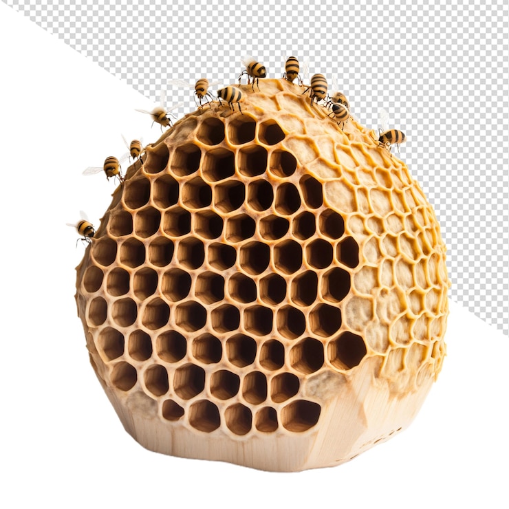 PSD honeycomb with bees