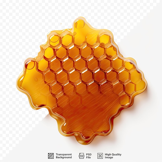 PSD a honeycomb with a yellow liquid that says 