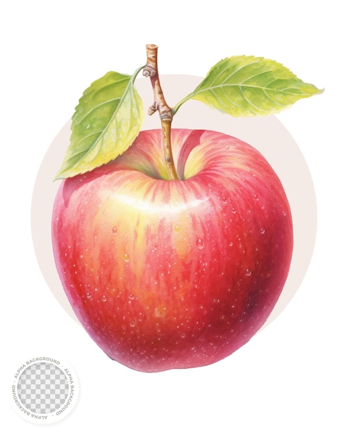 Honeycrisp apple realistische illustratie op transparante achtergrond