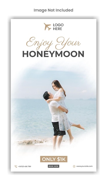 PSD honeymoon social media instagram story template design